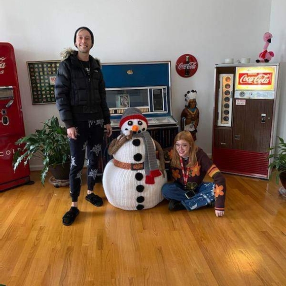 3.5 ft Snowman - Handmade Crochet - Customizable - Picture 7 of 7